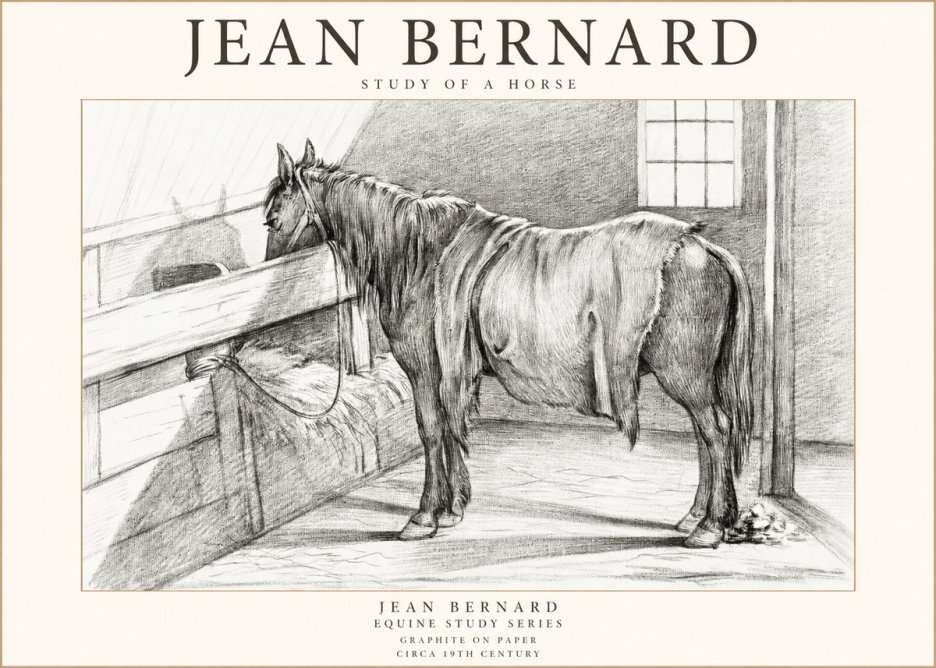 Jean Bernard Study of a Horse XIII No1 - Poszter