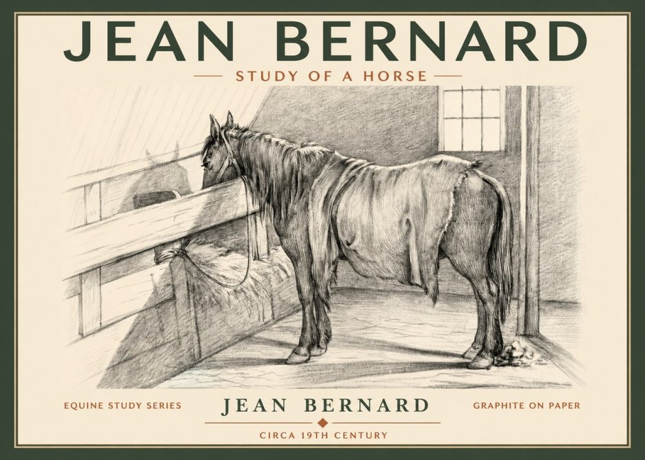 Jean Bernard Study of a Horse XIII No2 - Poszter