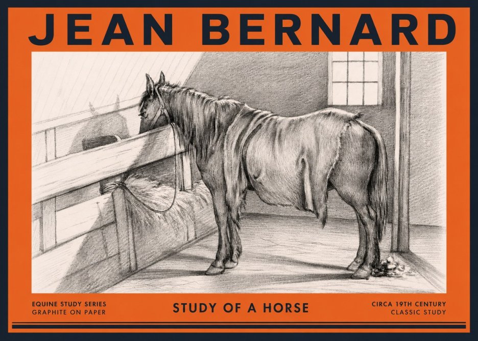 Jean Bernard Study of a Horse XIII No3 - Poszter