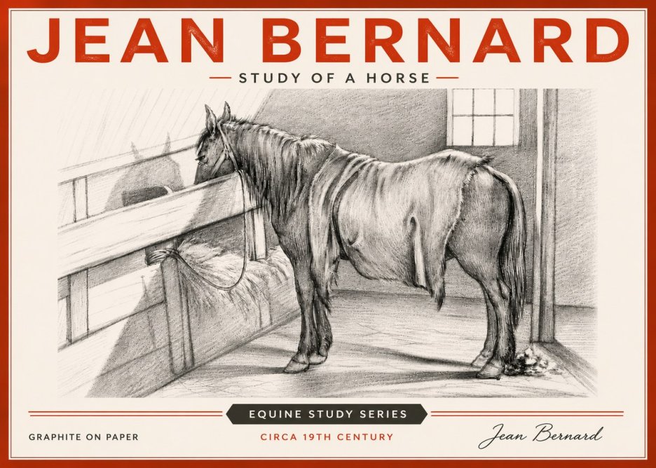 Jean Bernard Study of a Horse XIII No6 - Poszter