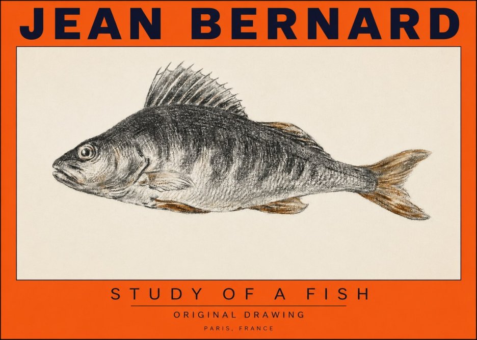 Jean Bernard Study of a Fish IV No2 - Poszter