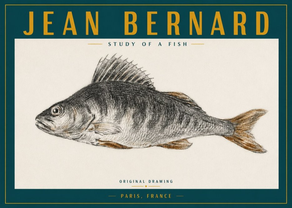 Jean Bernard Study of a Fish IV No3 - Poszter