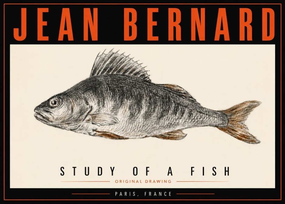 Jean Bernard Study of a Fish IV No5 - Poszter