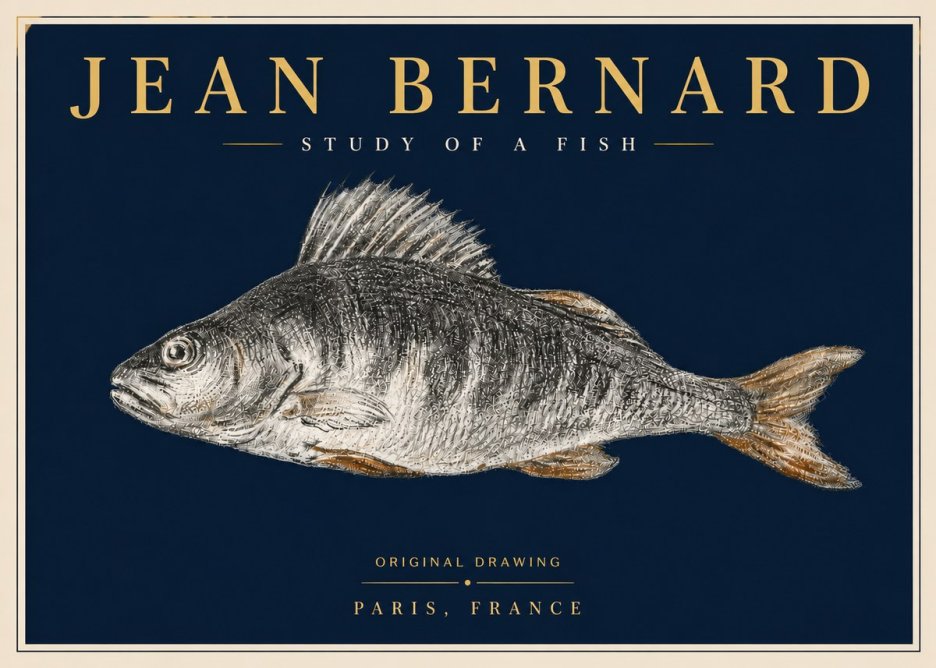 Jean Bernard Study of a Fish IV No6 - Poszter