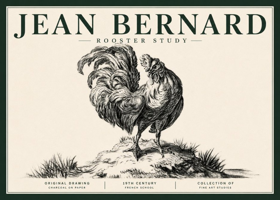 Jean Bernard Study of a Rooster No5 - Poszter