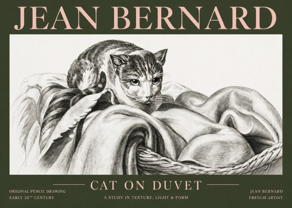 Jean Bernard Cat on a Blanket No5 - Poszter