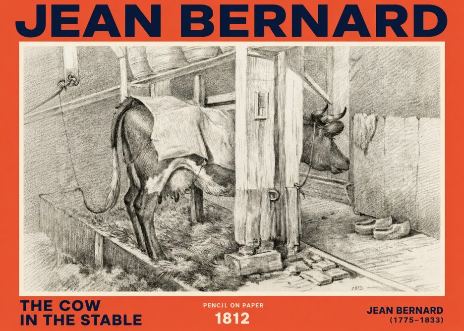 Jean Bernard The Cow in the Stable No2 - Poszter