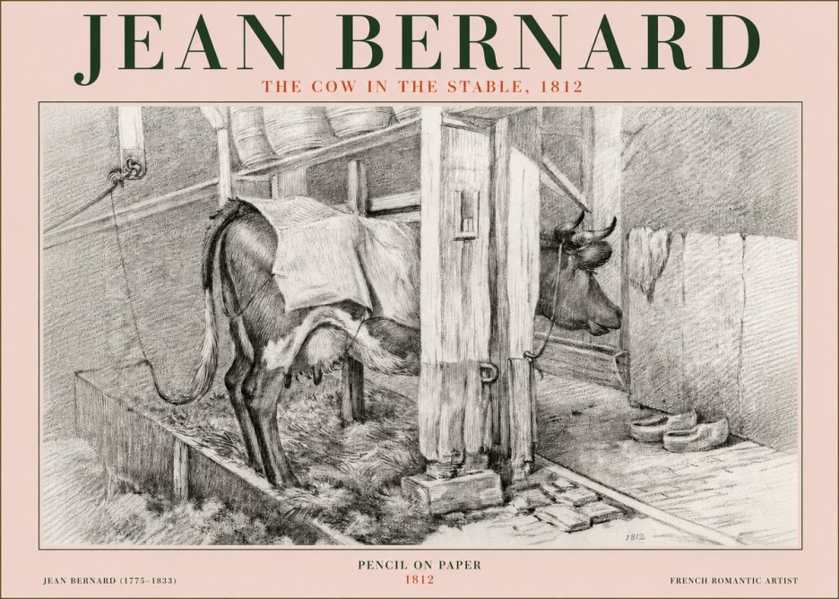 Jean Bernard The Cow in the Stable No3 - Poszter