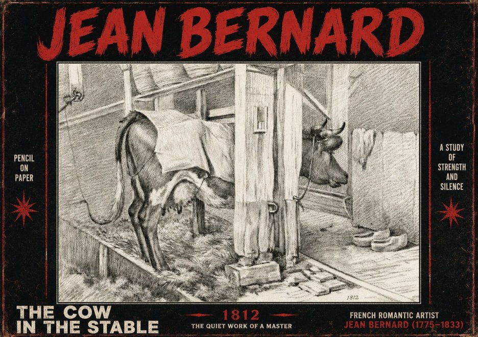 Jean Bernard The Cow in the Stable No4 - Poszter