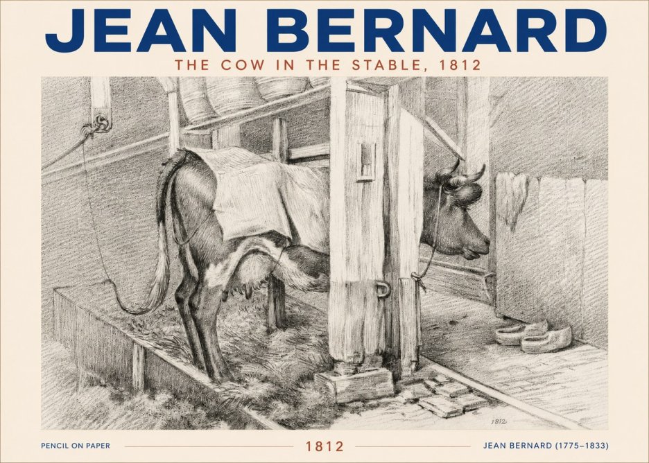 Jean Bernard The Cow in the Stable No5 - Poszter