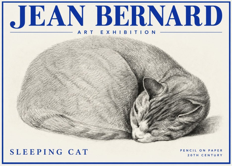 Jean Bernard Sleeping Cat IX No2 - Poszter