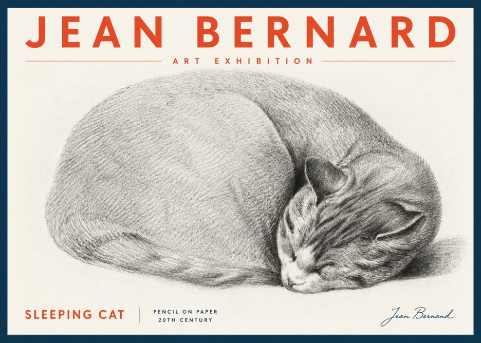 Jean Bernard Sleeping Cat IX No5 - Poszter