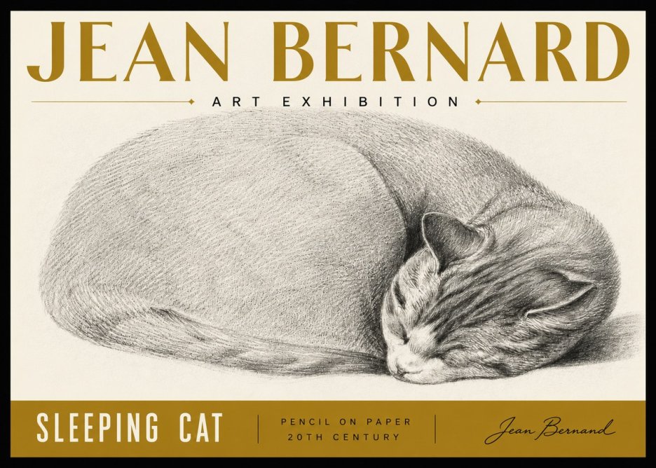 Jean Bernard Sleeping Cat IX No6 - Poszter