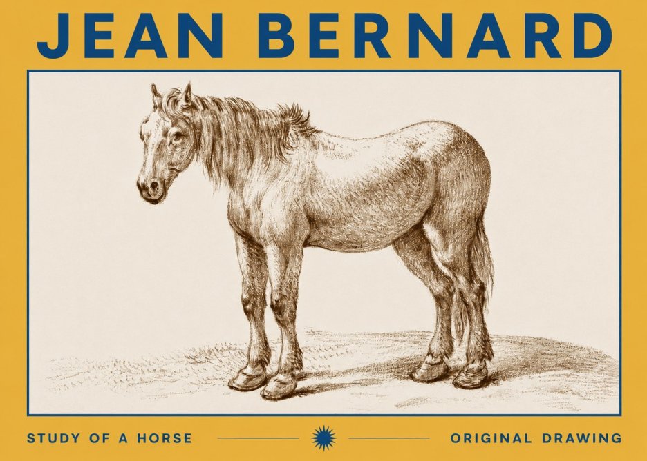 Jean Bernard Study of a Horse XIV No3 - Poszter