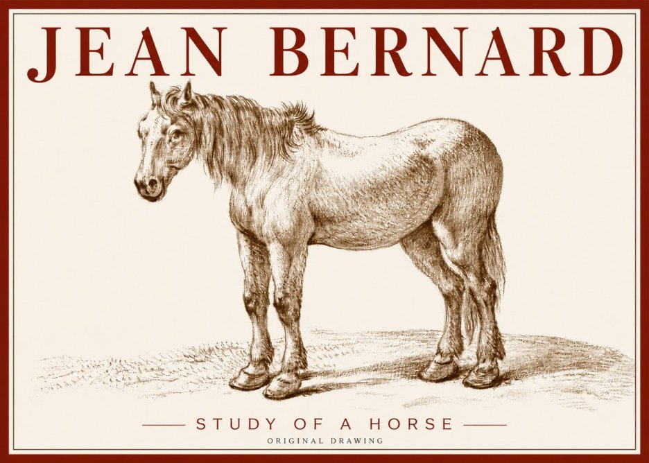 Jean Bernard Study of a Horse XIV No4 - Poszter
