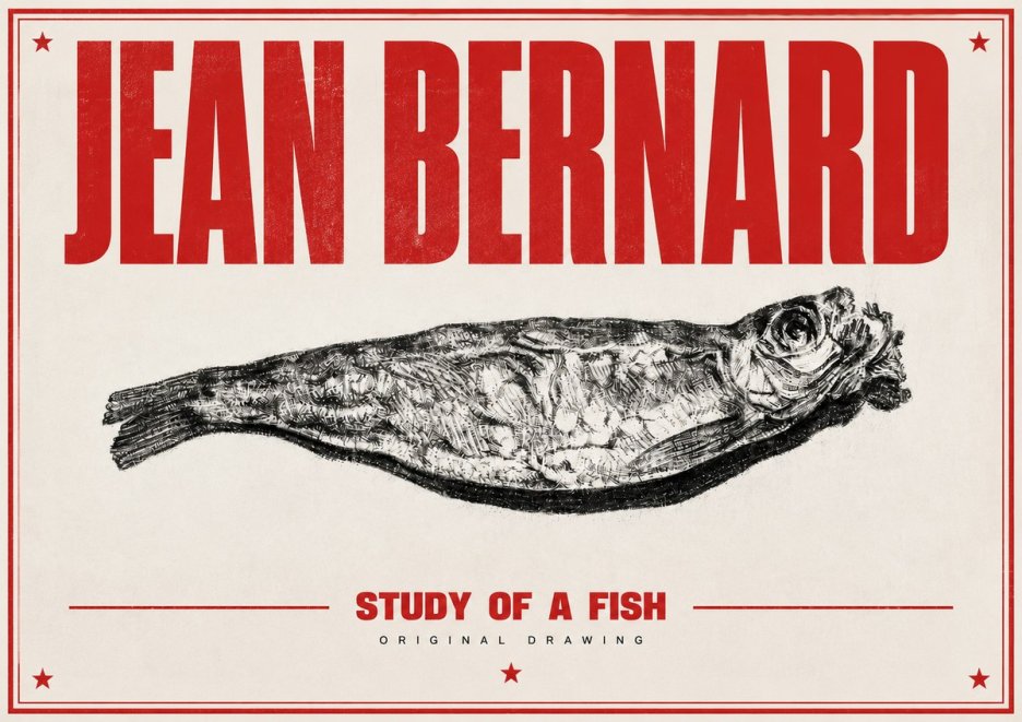 Jean Bernard Study of a Fish V No3 - Poszter