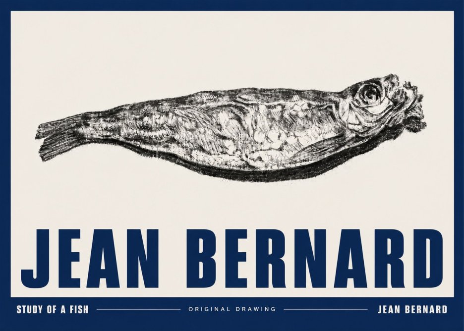 Jean Bernard Study of a Fish V No5 - Poszter