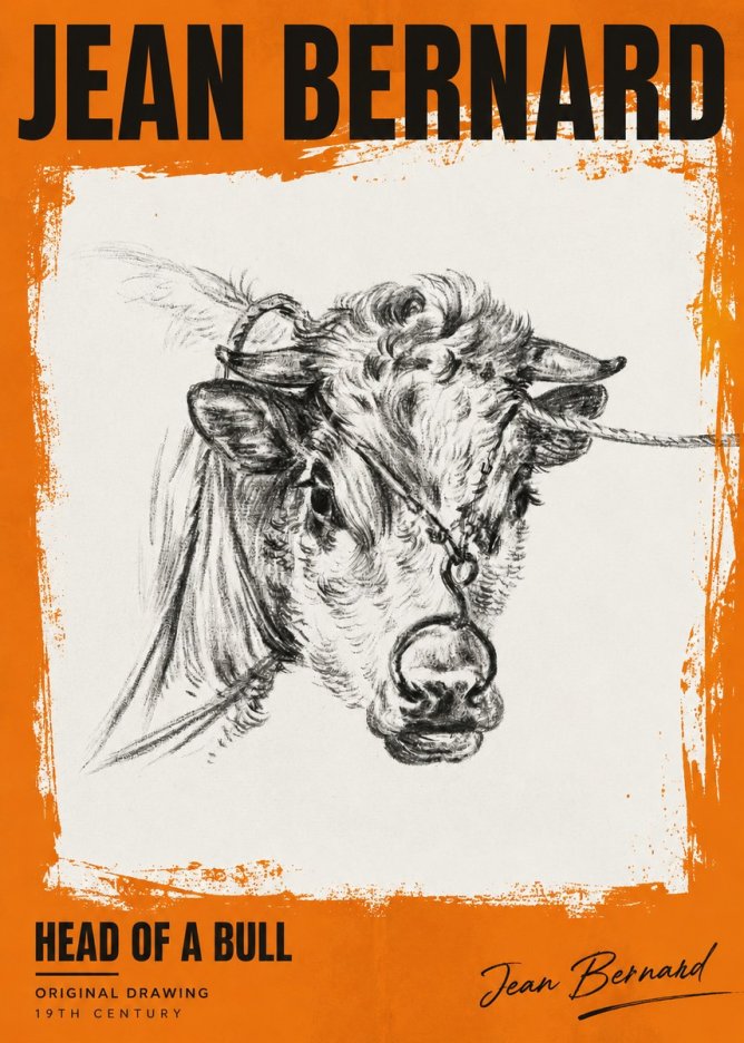 Jean Bernard Head of a Bull No2 - Poszter