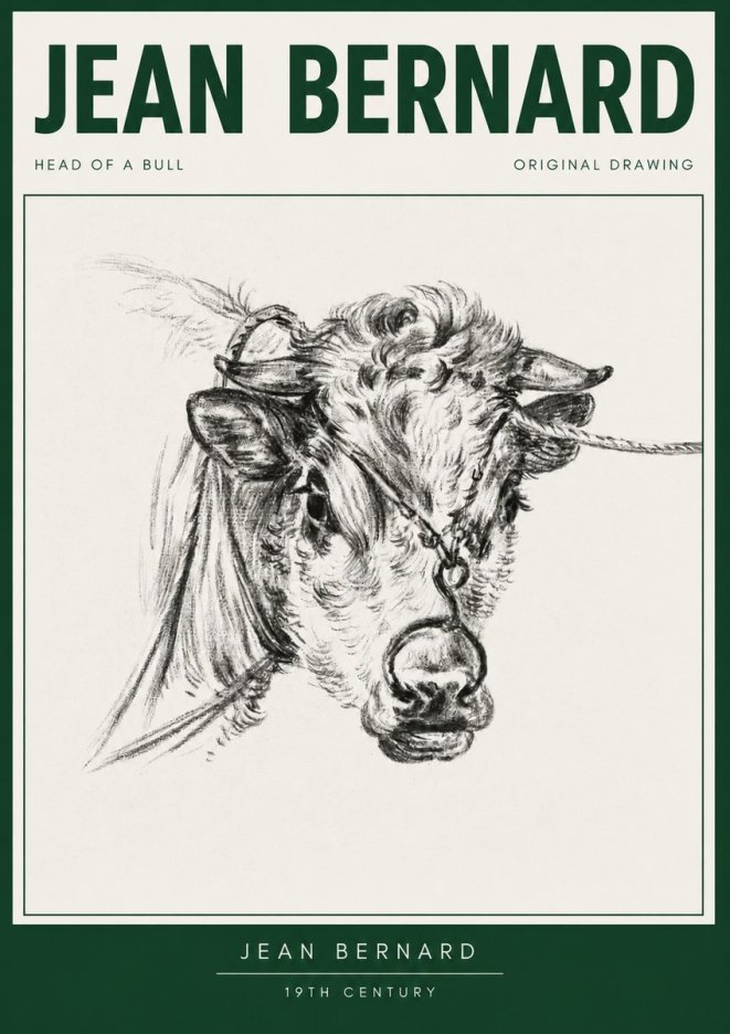 Jean Bernard Head of a Bull No3 - Poszter
