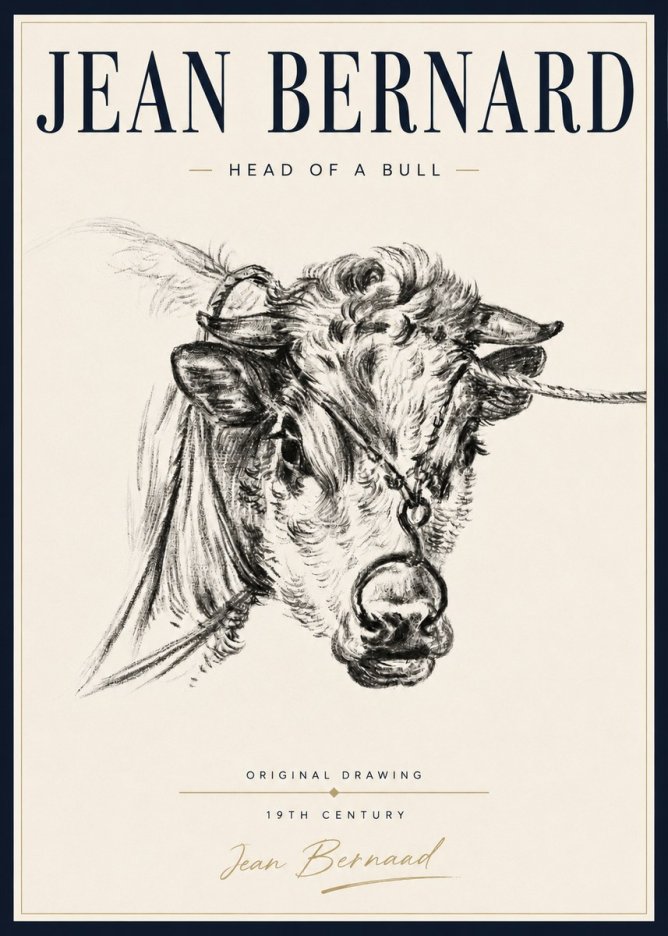 Jean Bernard Head of a Bull No5 - Poszter