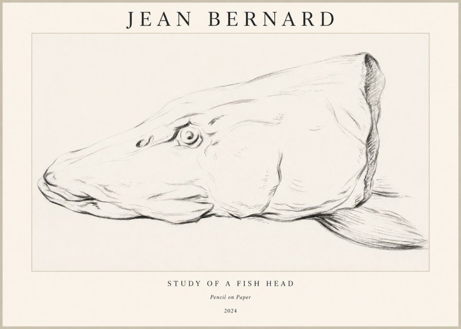 Jean Bernard Study of a Fish Head No1 - Poszter