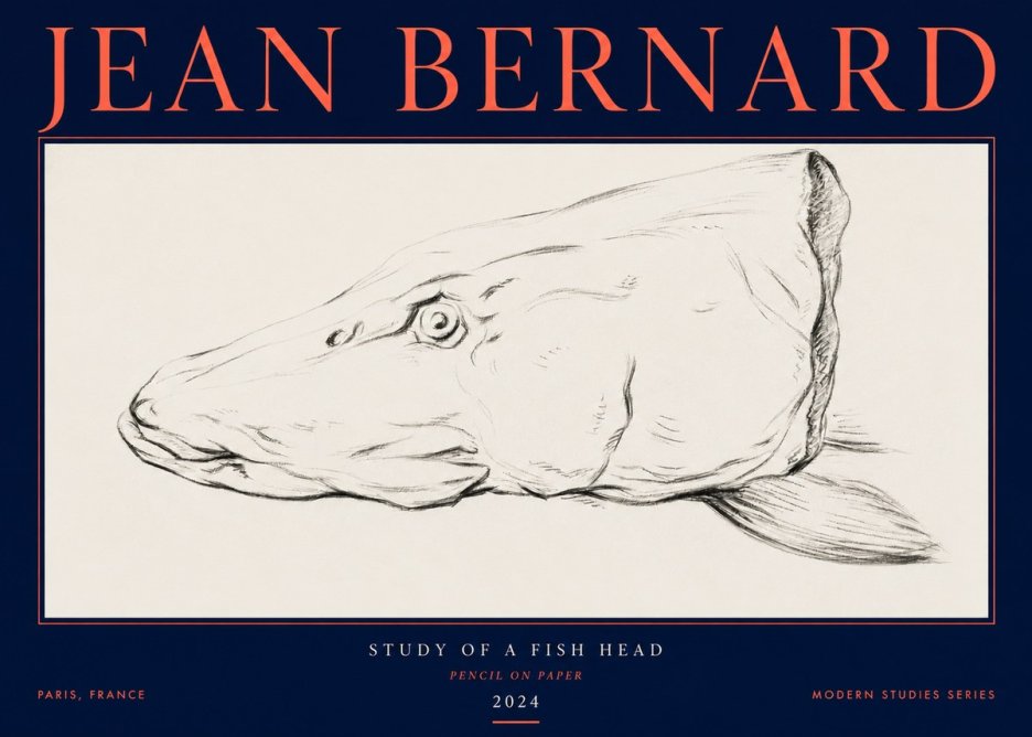 Jean Bernard Study of a Fish Head No3 - Poszter
