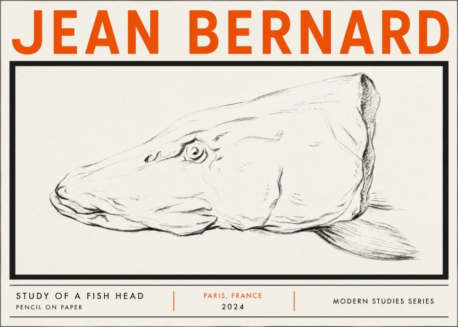 Jean Bernard Study of a Fish Head No5 - Poszter
