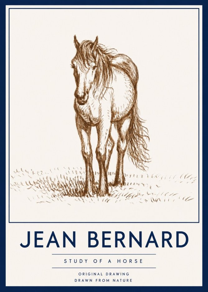Jean Bernard Study of a Horse XV No4 - Poszter