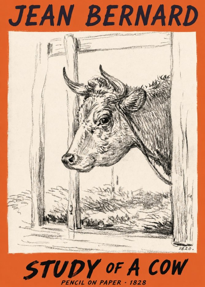 Jean Bernard Study of a Cow XVIII No2 - Poszter