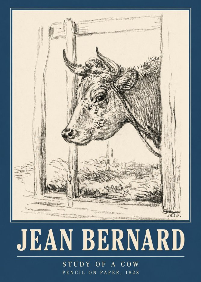 Jean Bernard Study of a Cow XVIII No3 - Poszter