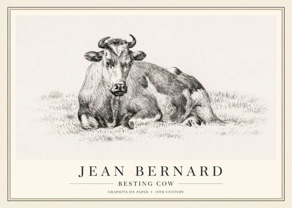 Jean Bernard Resting Cow V No1 - Poszter
