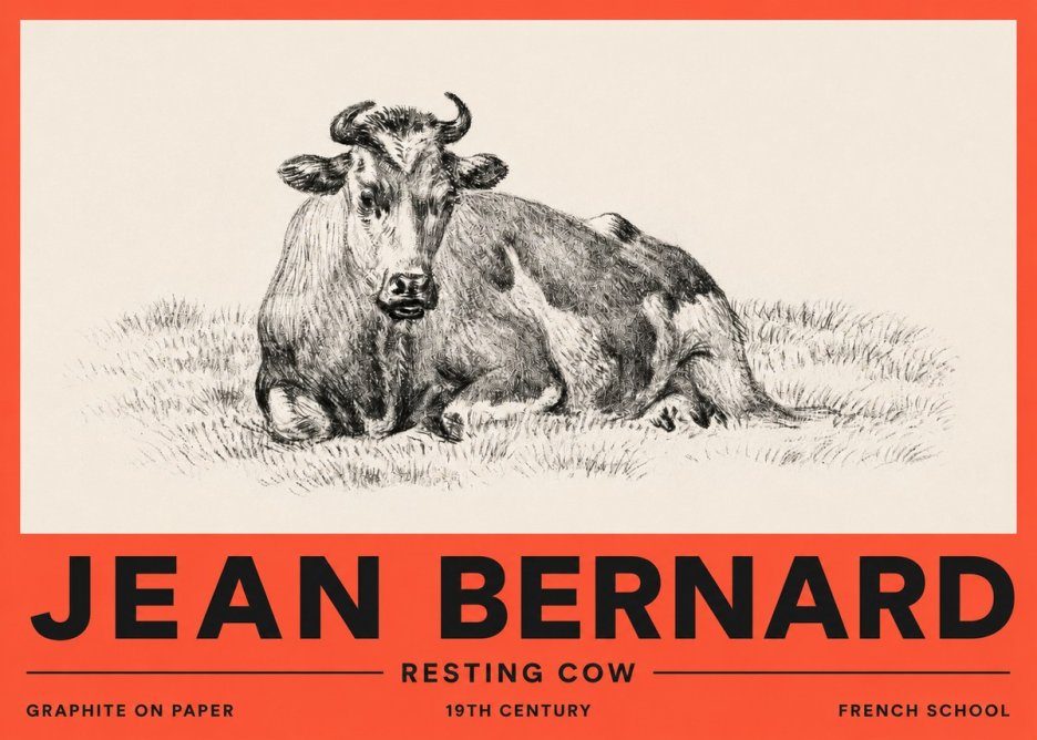 Jean Bernard Resting Cow V No2 - Poszter