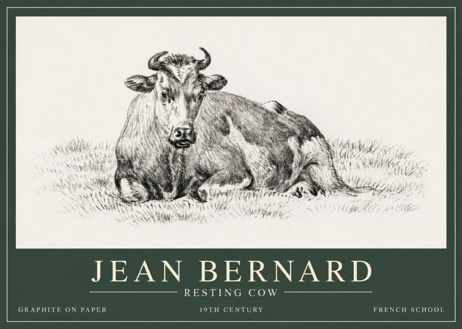 Jean Bernard Resting Cow V No3 - Poszter
