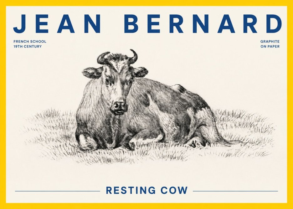 Jean Bernard Resting Cow V No4 - Poszter