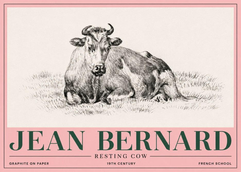 Jean Bernard Resting Cow V No5 - Poszter