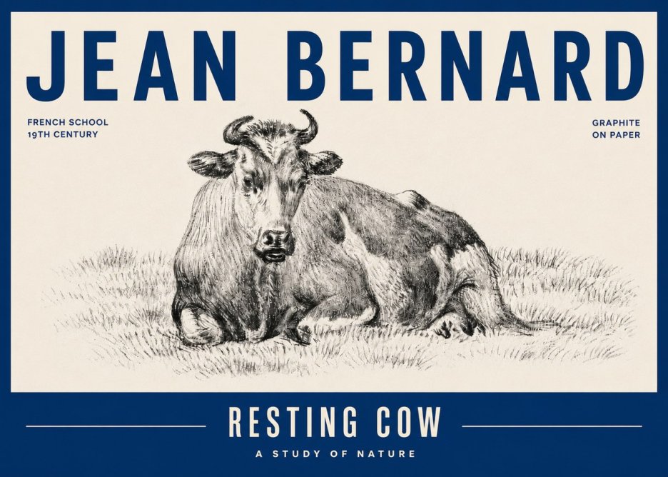 Jean Bernard Resting Cow V No6 - Poszter