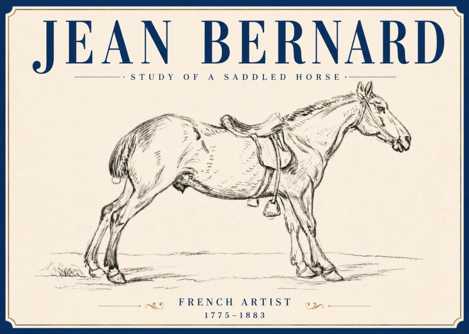 Jean Bernard Study of a Saddled Horse No6 - Poszter