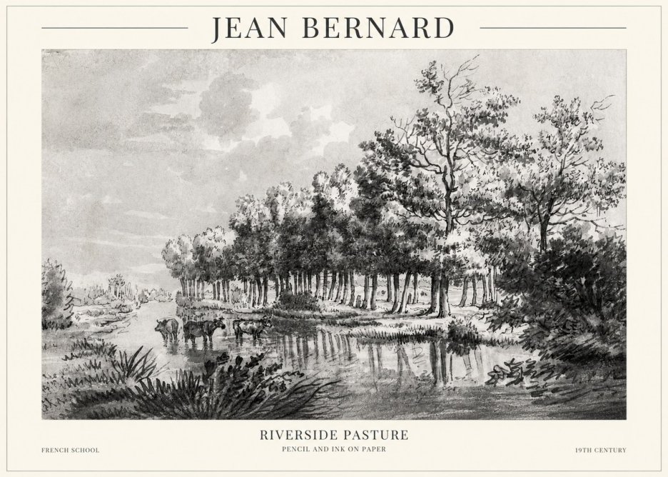 Jean Bernard Riverside Pasture No1 - Poszter