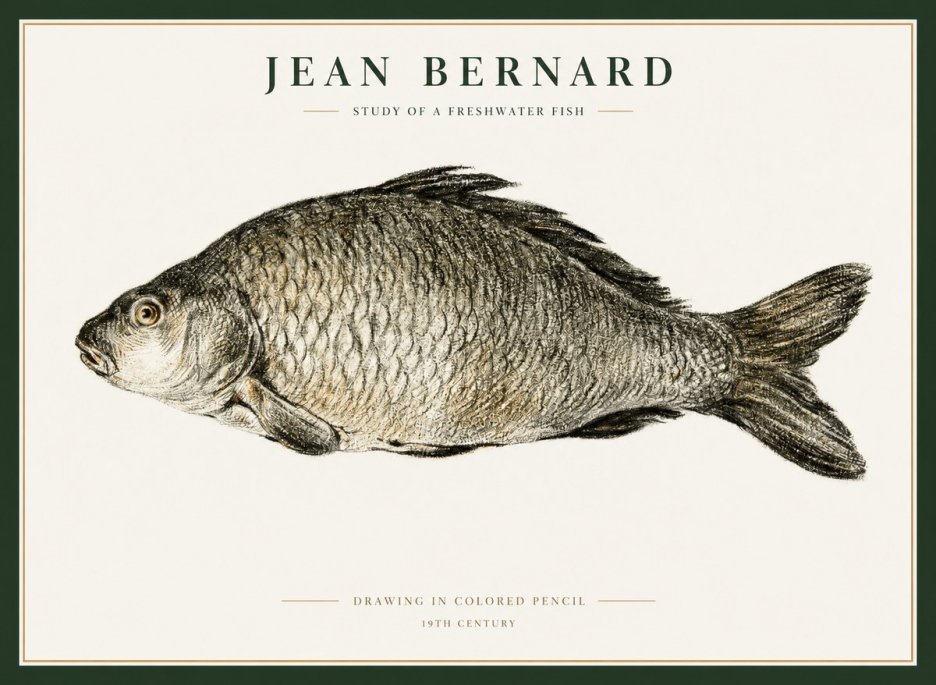 Jean Bernard Study of a Freshwater Fish No1 - Poszter