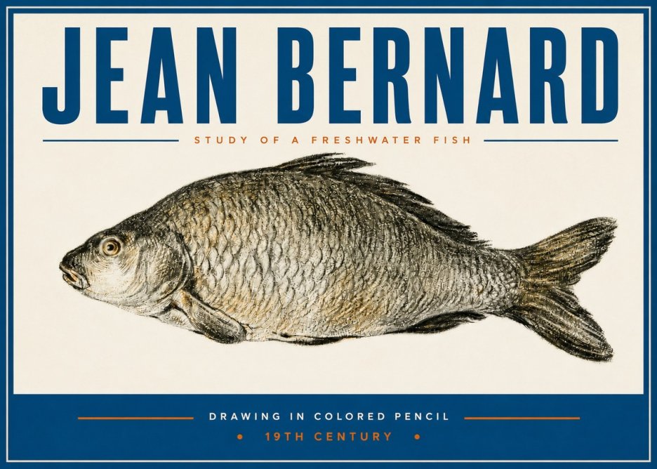 Jean Bernard Study of a Freshwater Fish No3 - Poszter