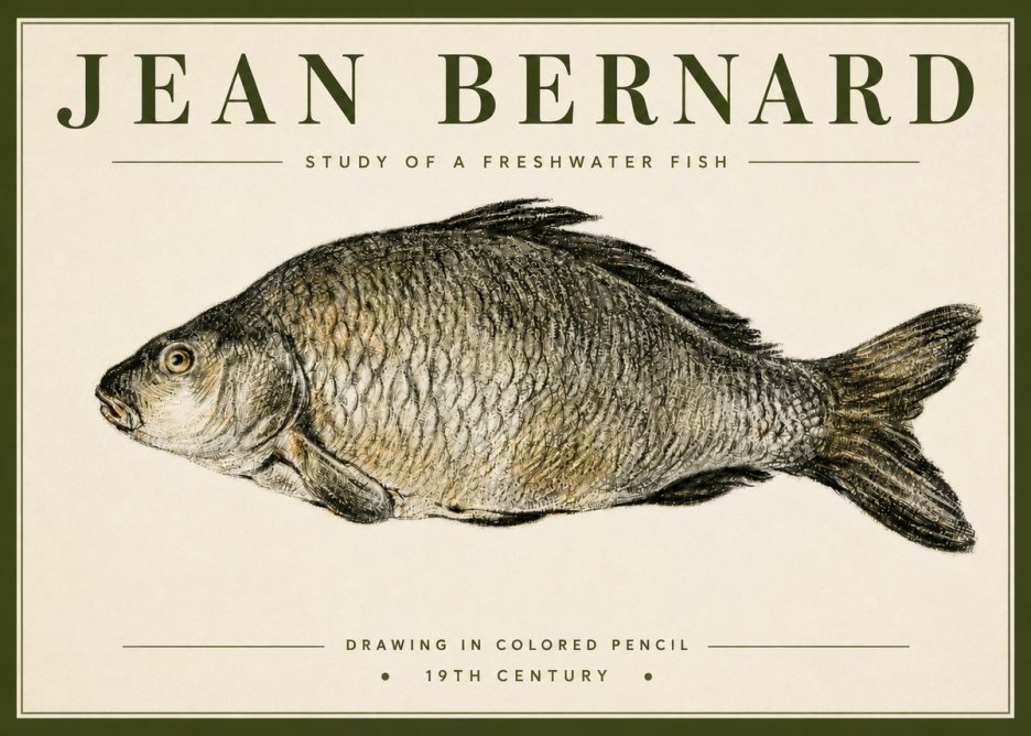 Jean Bernard Study of a Freshwater Fish No4 - Poszter