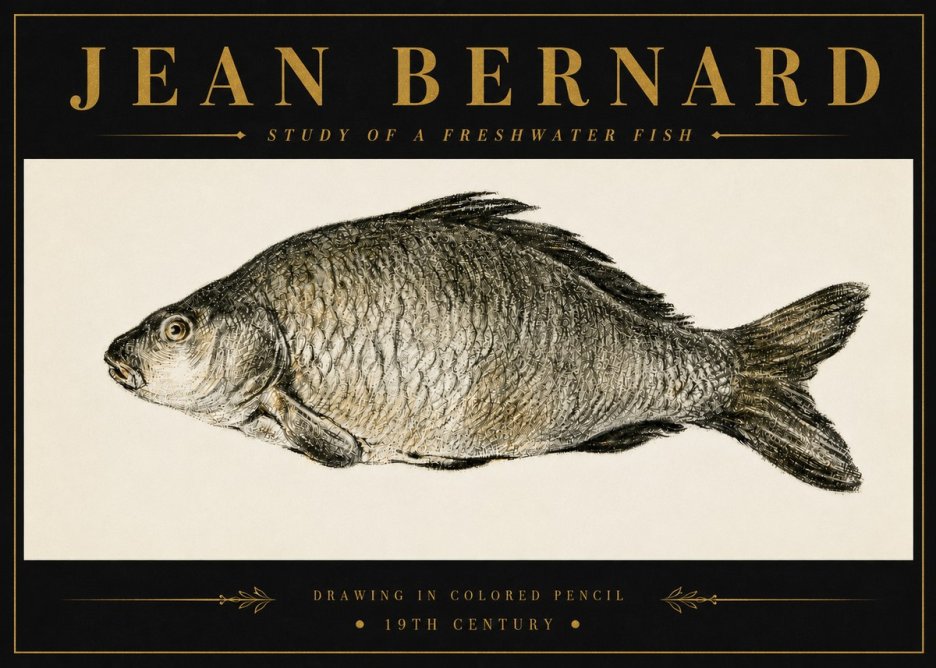 Jean Bernard Study of a Freshwater Fish No6 - Poszter