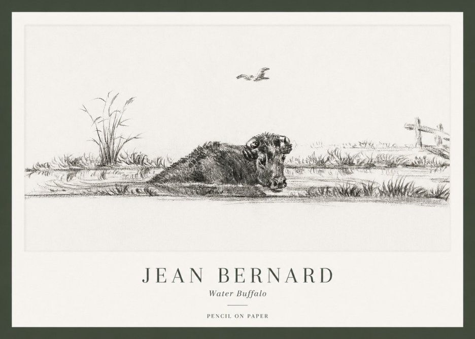 Jean Bernard Study of a Water Buffalo No2 - Poszter