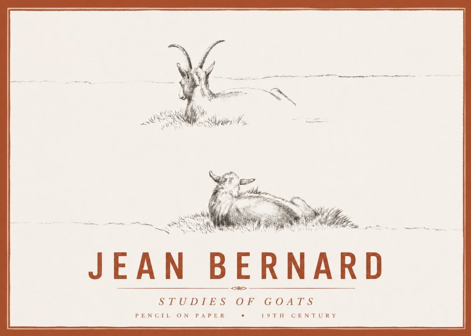 Jean Bernard Two Goats Resting No6 - Poszter
