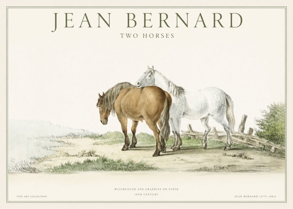 Jean Bernard Two Horses II No1 - Poszter