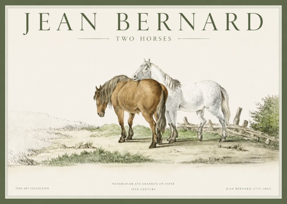 Jean Bernard Two Horses II No3 - Poszter