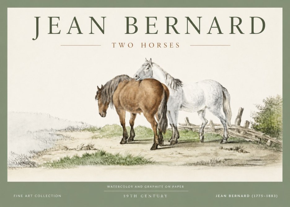 Jean Bernard Two Horses II No4 - Poszter