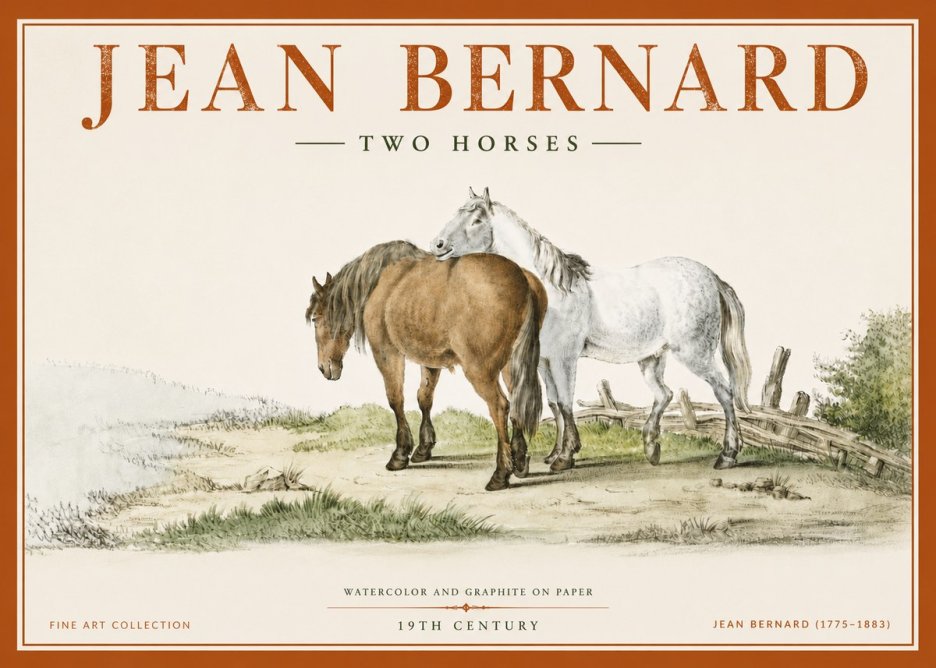 Jean Bernard Two Horses II No5 - Poszter