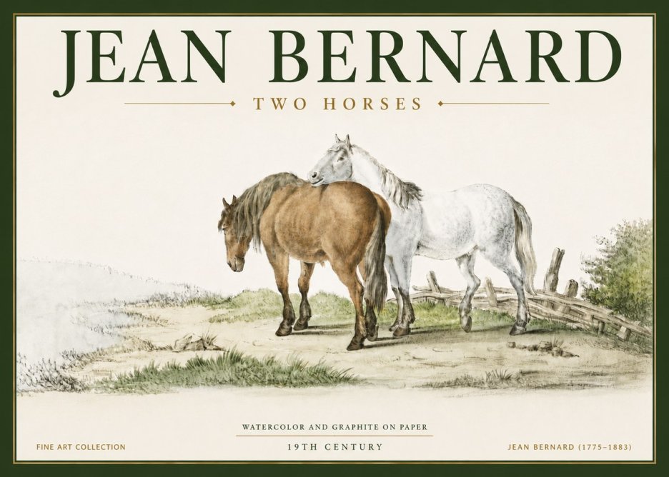Jean Bernard Two Horses II No6 - Poszter