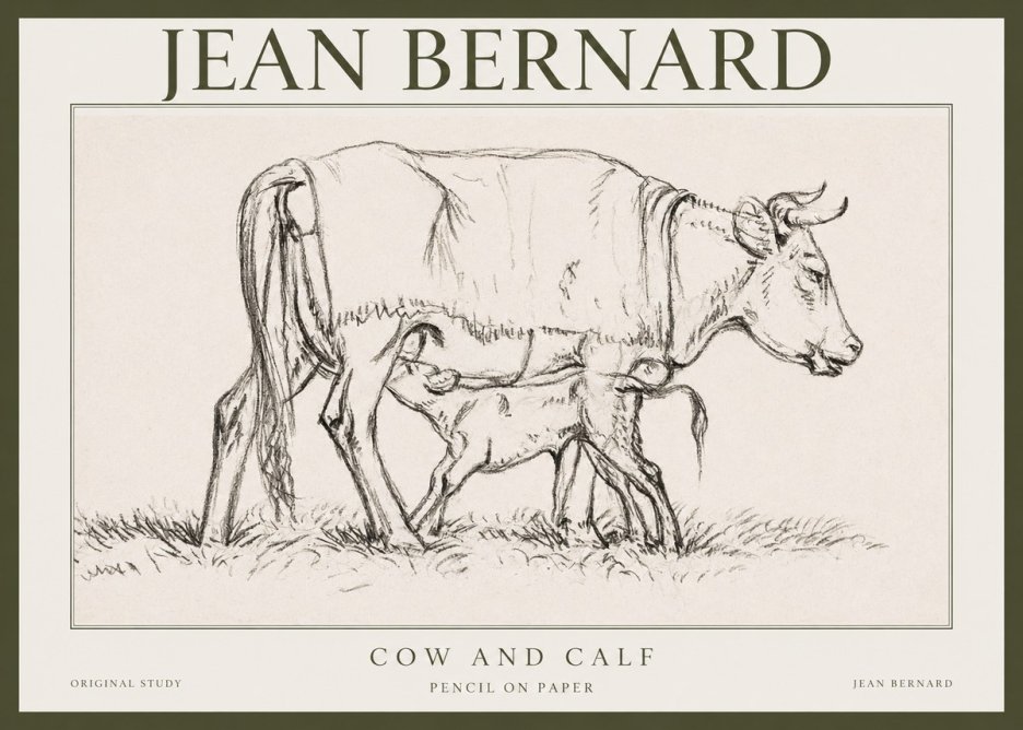 Jean Bernard Cow and Calf II No1 - Poszter